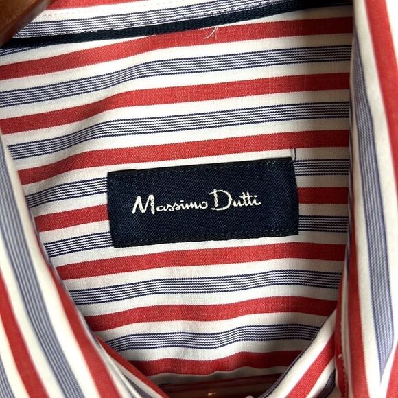 Massimo Dutti Striped Fitted Button Down Shirt, Long Sleeves size XL - Picture 8 of 11